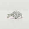 Custom Design by Harold – White Gold Round Diamond Halo Twisted Pave Ring