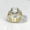 Custom Design by Harold – Two-Tone Gold Princess Diamond Halo Split Shank Ring