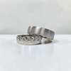 Custom Design by Harold – White Gold Diamond Bezel Band and Brushed Band Pair