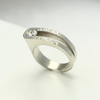 Custom Design by Harold – White Gold Diamond Open Bypass Ring