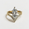 Custom Design by Harold – Yellow Gold Marquise Diamond Chevron Bridal Set
