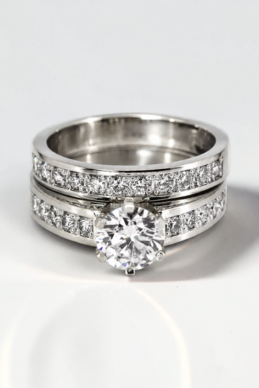 Custom Design by Harold – White Gold Diamond Bridal Ring Set