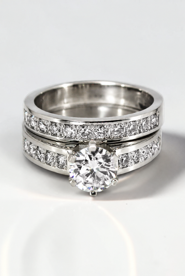 Custom Design by Harold – White Gold Diamond Bridal Ring Set