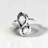 Custom Design by Harold – White Gold Two Diamond Sculptural Bypass Ring