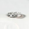 Custom Design by Harold – White Gold Princess Diamond Split Shank Bridal Set