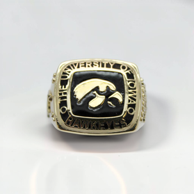 Custom Design by Harold – Yellow Gold Iowa Hawkeyes Enamel Ring