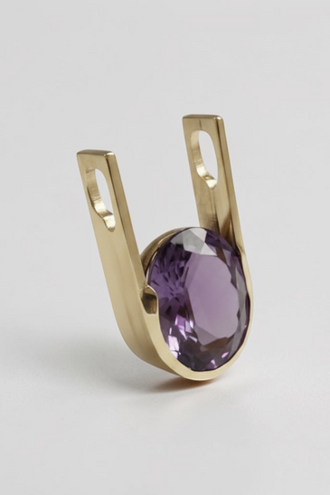 Custom Design by Harold – Yellow Gold Oval Amethyst Pendant