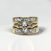 Custom Design by Harold – Yellow Gold Marquise Diamond Three-Ring Bridal Stack