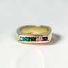 Custom Design by Harold – Yellow Gold Multicolor Gemstone Channel Set Wide Band