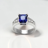 Custom Design by Harold – White Gold Princess Sapphire Diamond Channel Ring