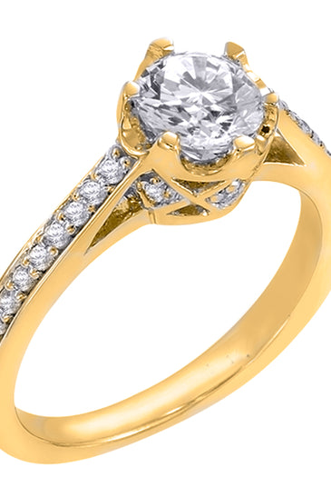 14K Yellow Gold Engagement Ring With Diamonds