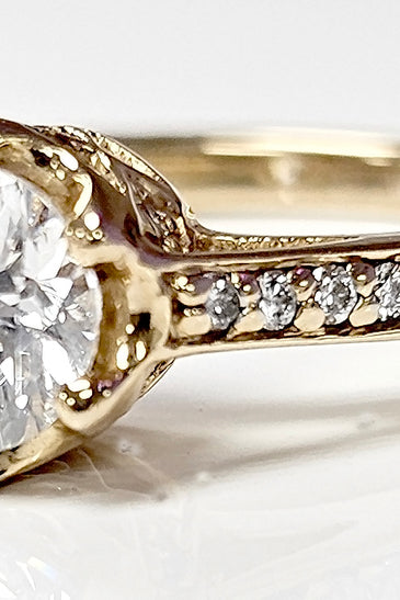 14K Yellow Gold Engagement Ring With Diamonds