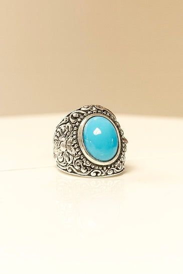 Sterling Silver Turqoise Men's Ring