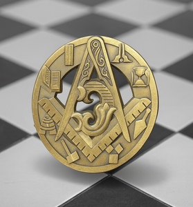 Antique Bronze Masonic Coin