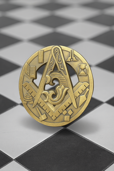 Antique Bronze Masonic Coin