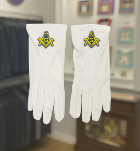 Masonic White Cotton Gloves