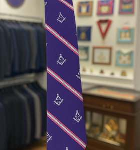 Striped Masonic Pattern Tie