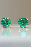 14kt YG Estate Green Quartz Stud Earrings