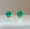 14kt YG Estate Green Quartz Stud Earrings