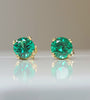 14kt YG Estate Green Quartz Stud Earrings