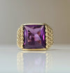 10kt YG Estate Lab Alexandrite Men's Ring