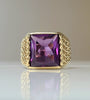 10kt YG Estate Lab Alexandrite Men's Ring