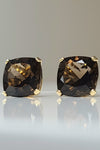 14kt YG Estate Smokey Quartz Stud Earrings