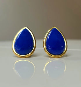 14kt YG Vintage Lapis Earrings