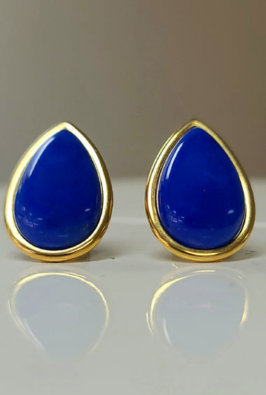 14kt YG Vintage Lapis Earrings