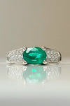 18kt WG Emerald Diamond Ring