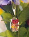 Sterling Silver Pressed Flower Pendant