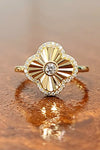 14kt YG Diamond Miracle Plate Clover Ring