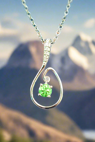 14kt WG Peridot Diamond Pendant