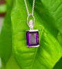 14kt WG Amethyst Diamond Pendant