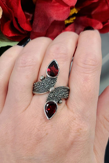 Sterling Silver Kir Collection Garnet Ring