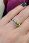 Sterling Silver Peridot Love U 2 Ring