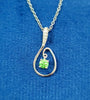 14kt WG Peridot Diamond Pendant