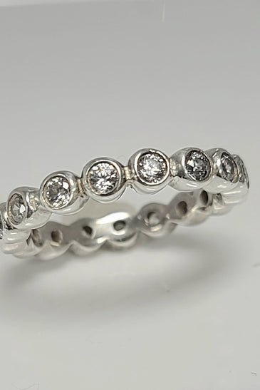 Sterling Silver White Topaz Eternity Ring