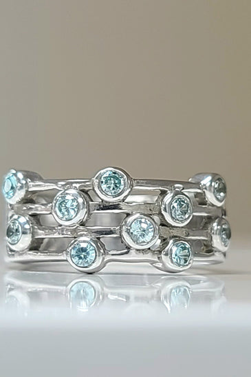 Sterling Silver Blue Topaz Music Ring