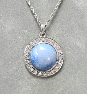 Sterling Silver Dyed Blue Agate Pendant