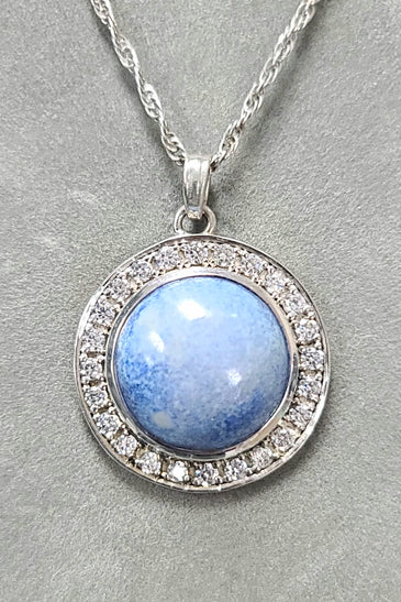 Sterling Silver Dyed Blue Agate Pendant