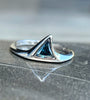 14kt WG Blue Diamond Shark Fin Ring