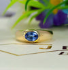 14kt YG Ceylon Sapphire Bezel Ring