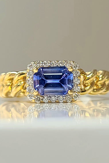 14kt YG Ceylon Sapphire Ring