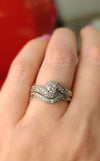 14kt WG .25ct Vintage Style Diamond Wedding Set