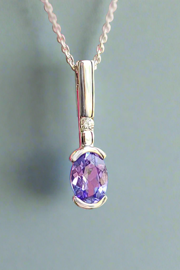 14kt WG Tanzanite Diamond Pendant