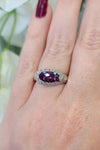 14kt WG Chatham Alexandrite Lab Diamond Ring