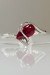 14kt WG Chatham Ruby Lab Diamond Ring