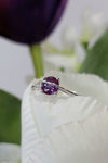 14kt WG Chatham Alexandrite Lab Diamond Ring