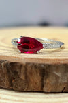 14kt WG Chatham Ruby Lab Diamond Ring